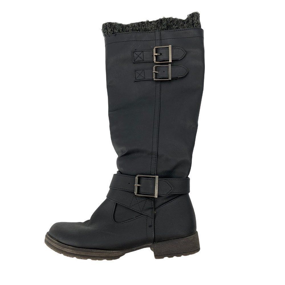 Womens Just Fabulous Rubie Black Sz 5.5 Moto Boots Vegan  0706